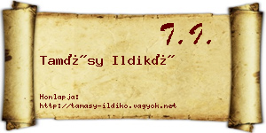 Tamásy Ildikó névjegykártya